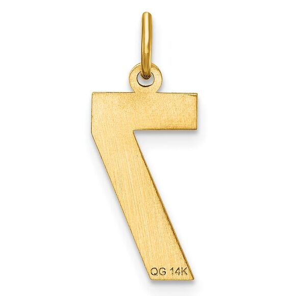 14K Yellow Gold, Varsity Collection, Medium D/C Pendant Number 7 - Picture 3 of 5